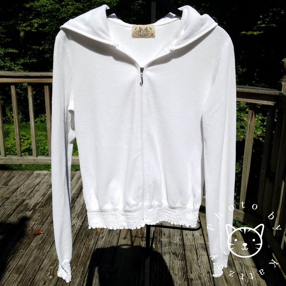 Juicy Couture White Terry Original Zip Up Hoodie